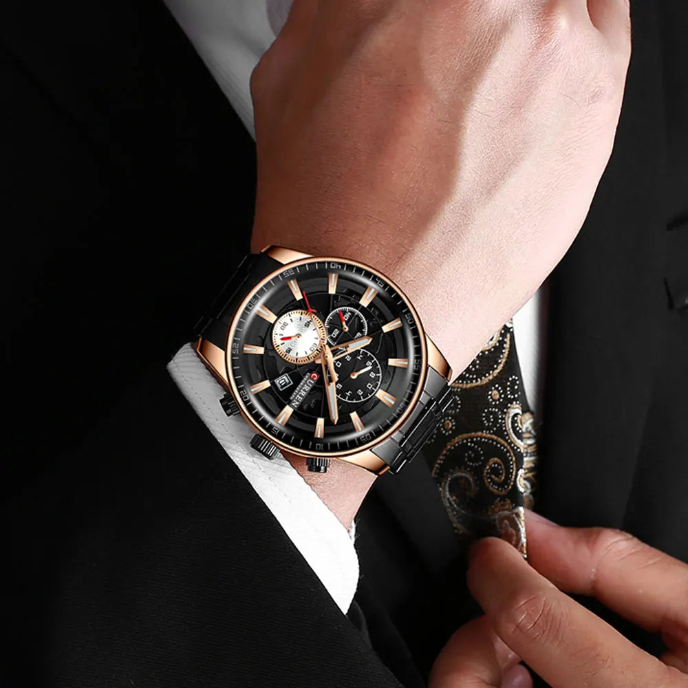 CURREN Man WristWatch Waterproof Chronograph Men Watch Military Top Brand Luxury Gold Stainless Steel Sport Date Male Clock 8362