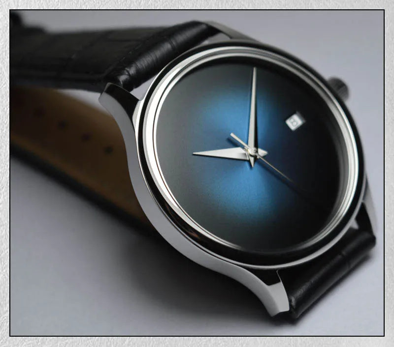 38.5mm Ultra-thin Automatic Mechanical Watch Tianjin ST1812 Self Winding Movement Calendar Waterproof Sapphire Glass Mens Watch