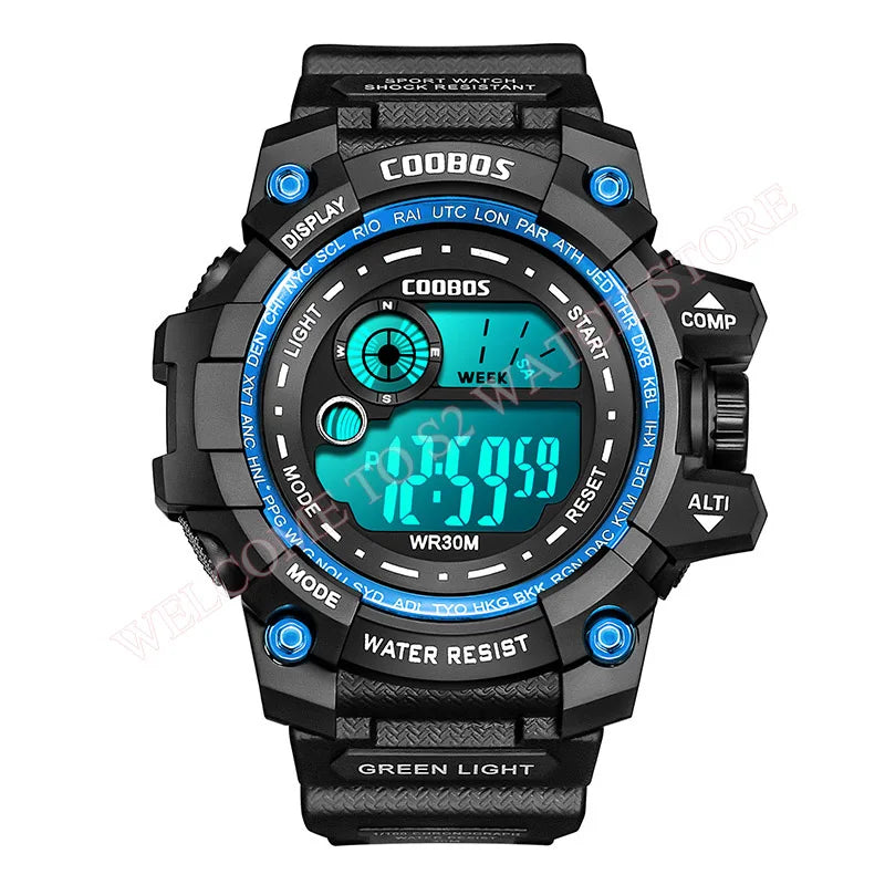 Waterproof Sport Men Watches 2024 Luxury Luminous Silicone Strap Military Wristwatch Man Calendar LED Digital Male Watch Hombre