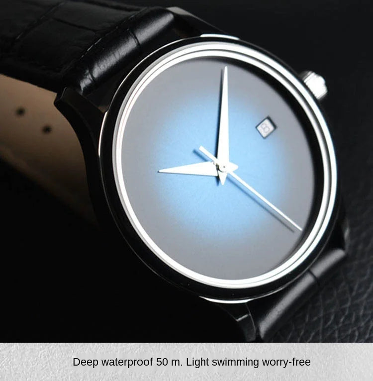 38.5mm Ultra-thin Automatic Mechanical Watch Tianjin ST1812 Self Winding Movement Calendar Waterproof Sapphire Glass Mens Watch