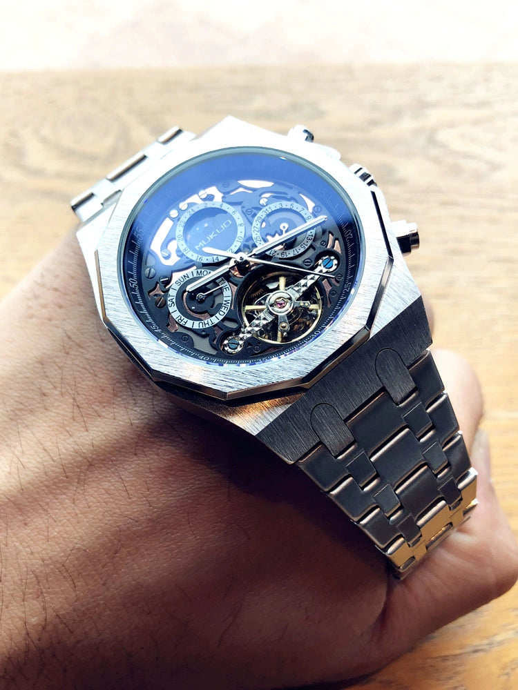 Hollow Personality Black Horse German Automatic Mechanical Watch