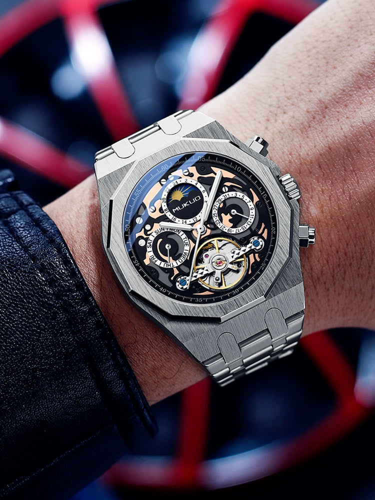 Hollow Personality Black Horse German Automatic Mechanical Watch