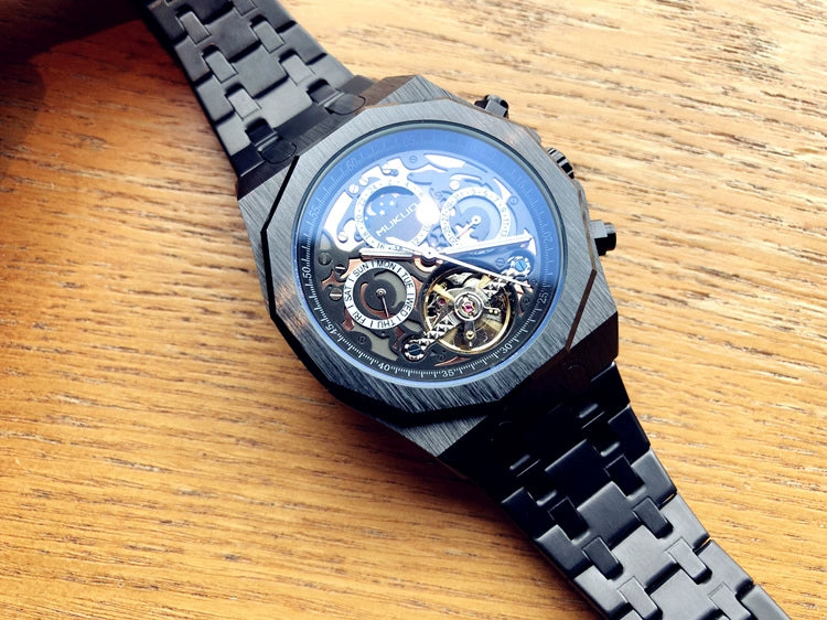 Hollow Personality Black Horse German Automatic Mechanical Watch