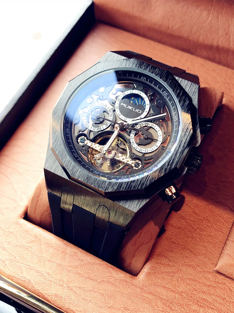 Hollow Personality Black Horse German Automatic Mechanical Watch