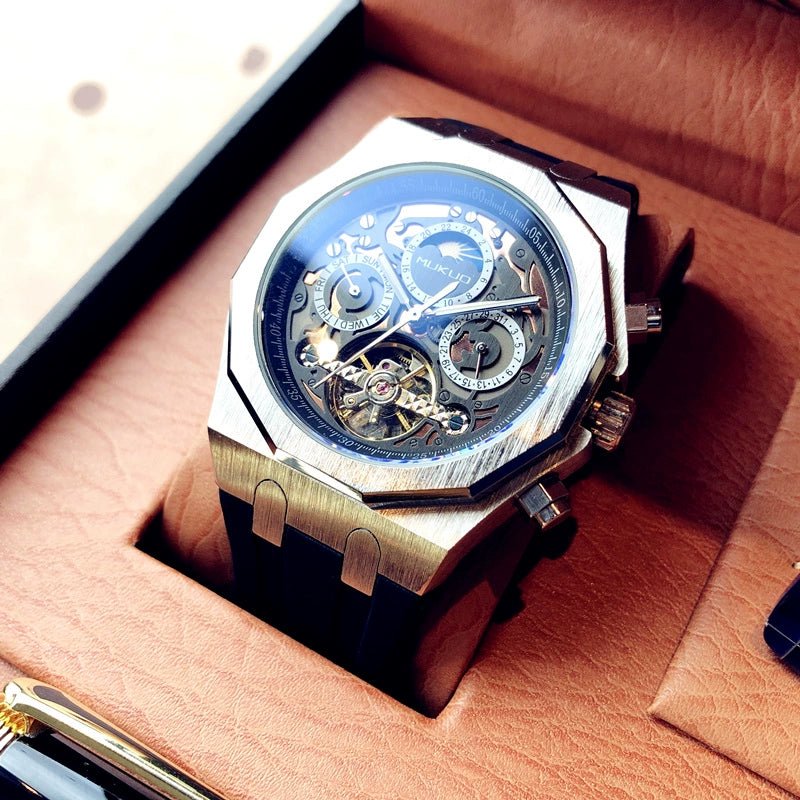 Hollow Personality Black Horse German Automatic Mechanical Watch