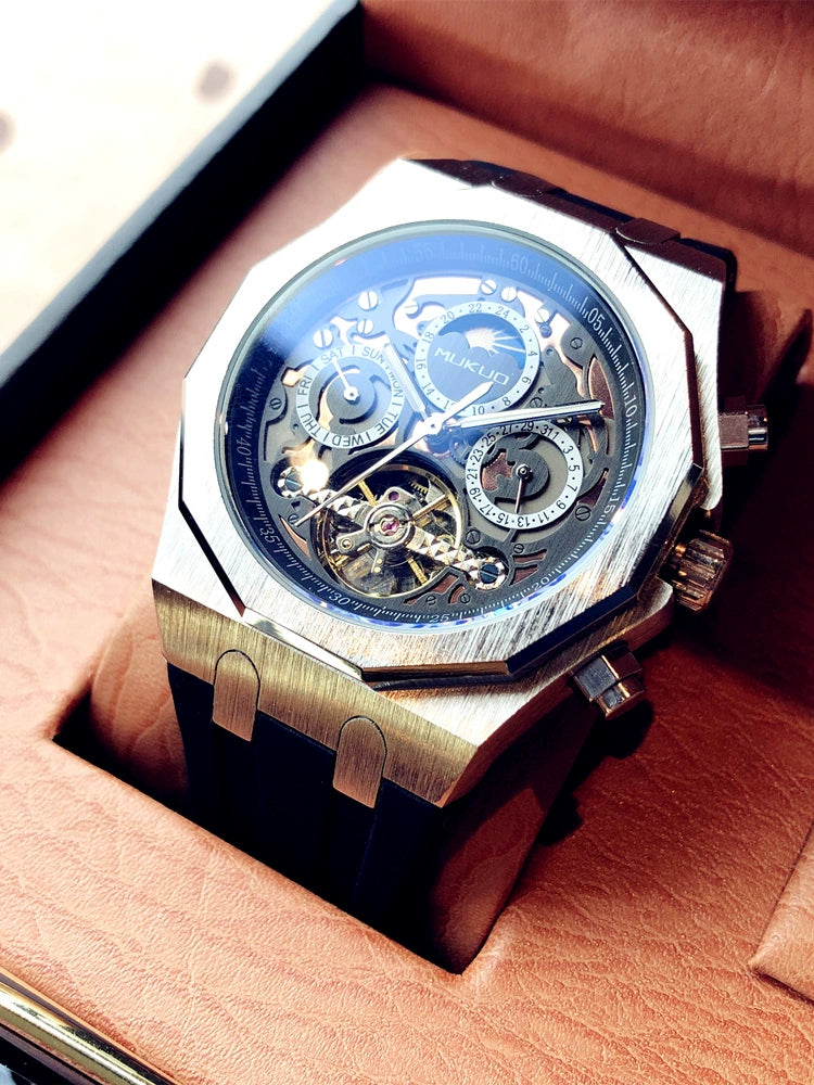 Hollow Personality Black Horse German Automatic Mechanical Watch