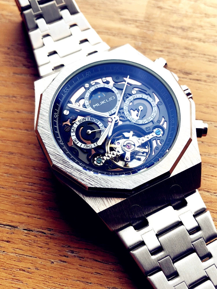 Hollow Personality Black Horse German Automatic Mechanical Watch