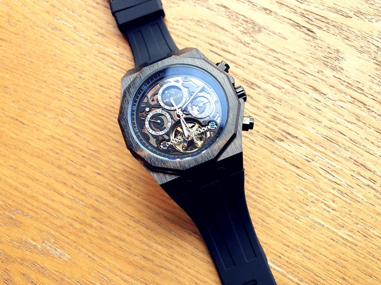 Hollow Personality Black Horse German Automatic Mechanical Watch