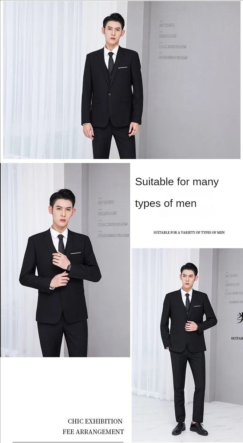 Suit For Men Wedding 3 Pieces 2 Sets Blazers Elegant High Quality Jackets Vest Pants Luxury Coats 2024 Formal Classic Clothing