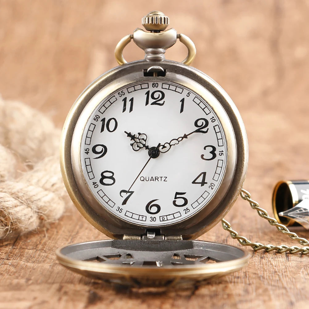 Gold Hollow Spider Design Quartz Pocket Watch Silver Half Hunter Pendant Necklace Clock Best Gifts Boys Men Women New 2019