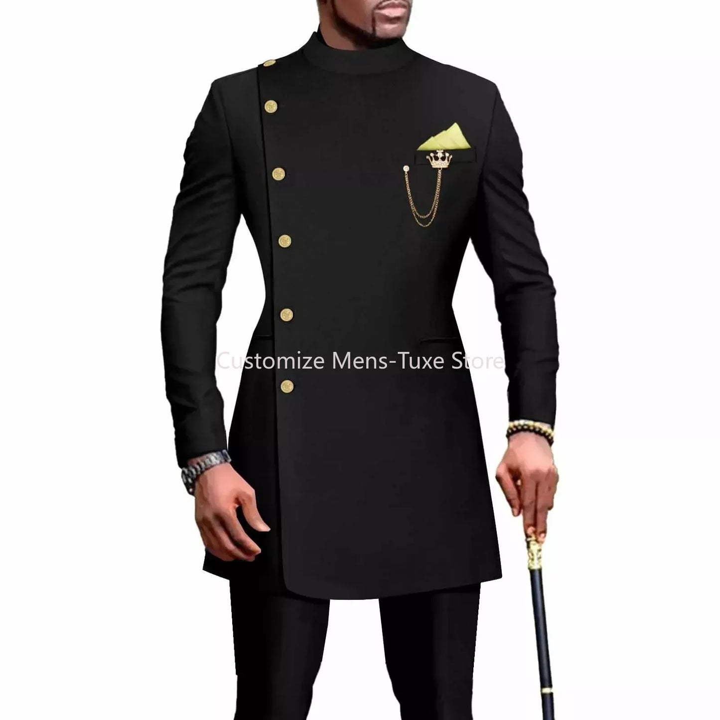 Mens Suits Blazers African Clothes for Men Suit 2 Piece Jacket Pants Traditional Wedding Slim Fit Solid Color Festival Party