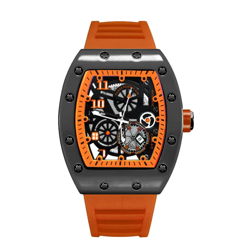 UTHAI Men's Watch Sports Fashion Trend Fully Automatic Quartz Wristwatch Hollow Waterproof Black Warrior Male Clock Watches