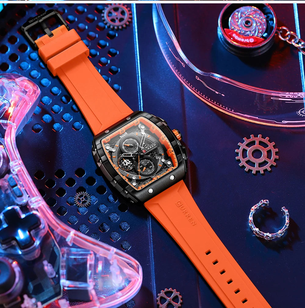 Curren 8442 Men Watch Date Business Stainless Steel Quartz Casual Luxury Fashion 6-Hand Relogio Masculino