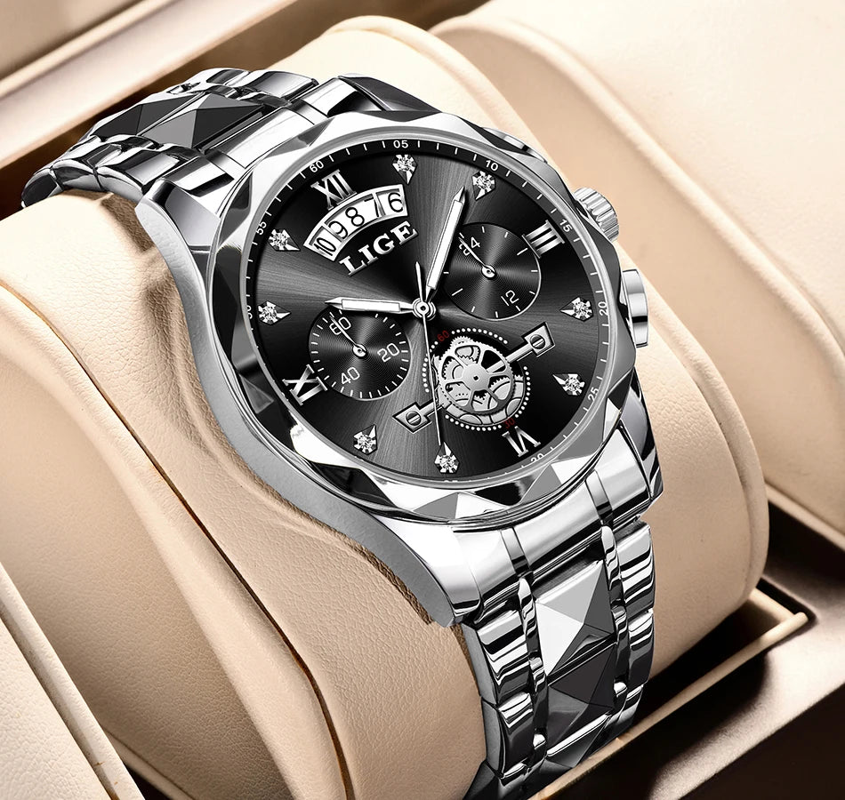 LIGE 2024 Fashion Mens Watch Luxury Business Waterproof Sports Quartz Wristwatches Luminous Date Casual Watches Men Reloj Hombre