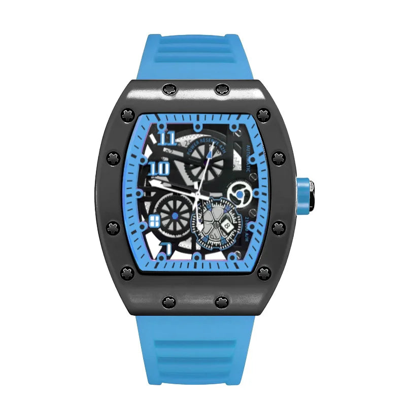 UTHAI Men's Watch Sports Fashion Trend Fully Automatic Quartz Wristwatch Hollow Waterproof Black Warrior Male Clock Watches