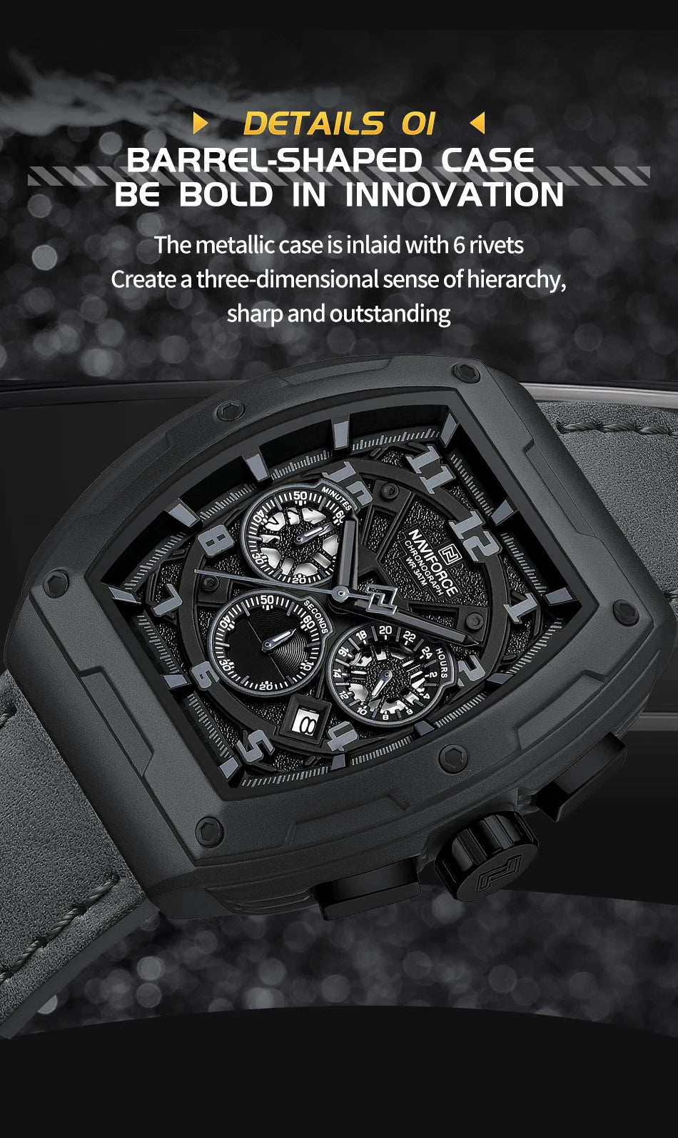New NAVIFORCE Trend Brand Sport Quartz Chronograph Watches Men Fashion Water Resistant Casual Wristwatch Clock Relogio Masculino
