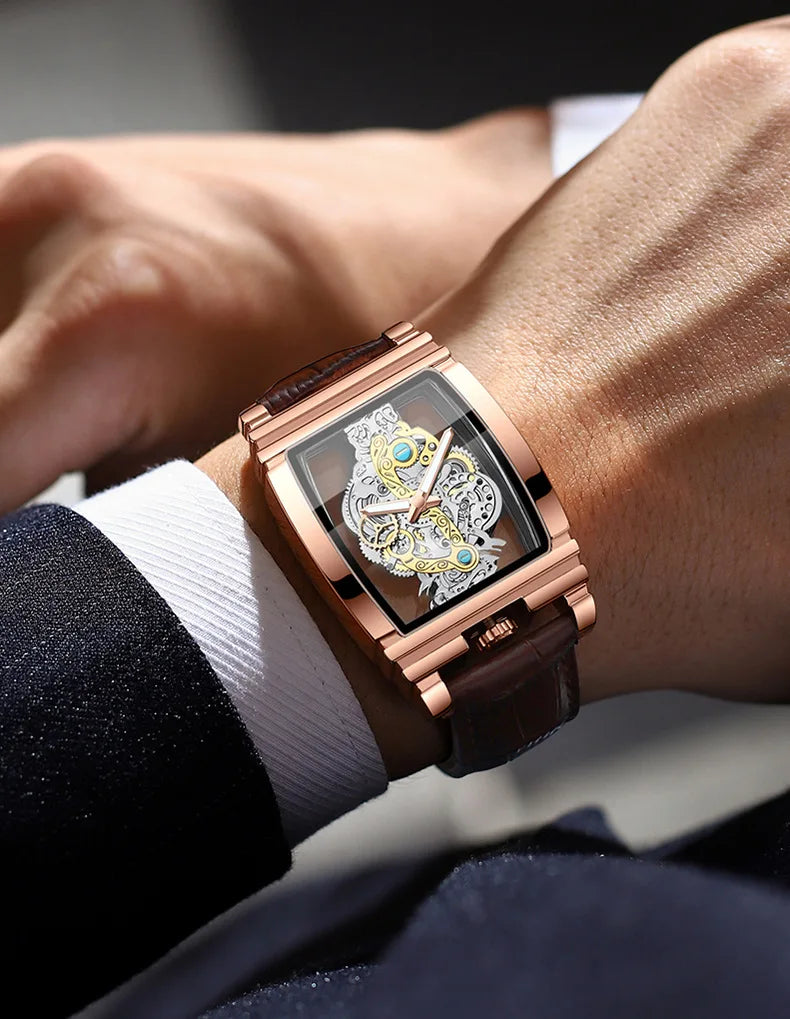 BINBOND Men Watch Sports Quartz Watches Men Waterproof Luminous Pointer Wristwatch Skeleton Hollow Clock Man Relogio Masculino