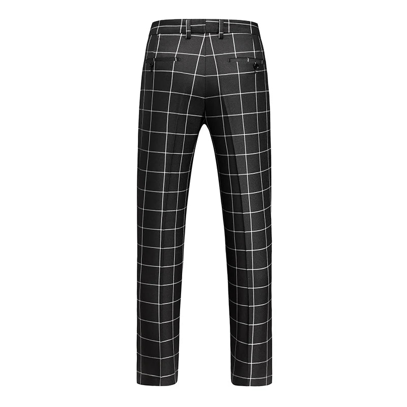 (Jacket +Pant+Vest) Luxury Men Groom Wedding Suits High Quality Business Social Prom Party Double Breasted Plaid Dress 3 Piece