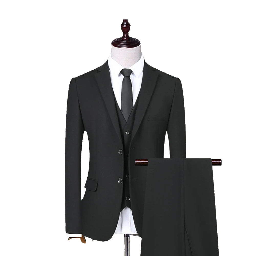 Men Suit Blazers For Wedding 3 Pieces 2 Sets Elegant Luxury Business Vest Pants Coats 2024 Formal Jackets Korean