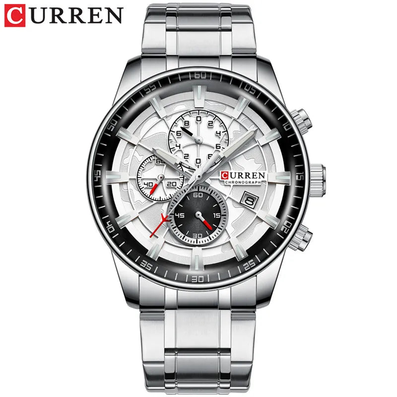 CURREN Man WristWatch Waterproof Chronograph Men Watch Military Top Brand Luxury Gold Stainless Steel Sport Date Male Clock 8362