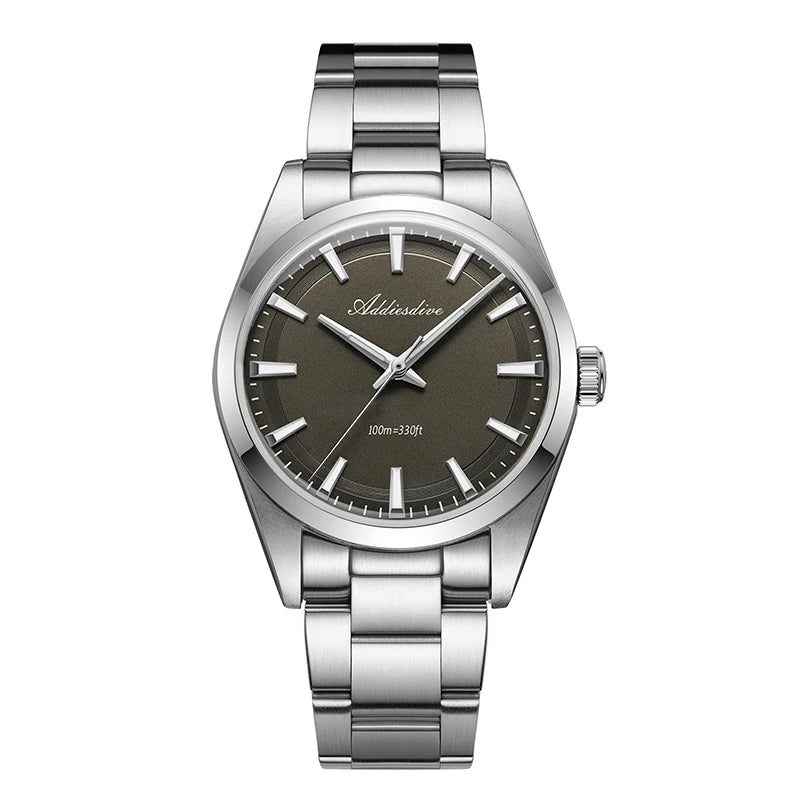 ADDIESDIVE 36mm AD2066 Men Watch BGW9 Luminou Bubble Mirror Glass 316L Stainless Steel Reloj Hombre 100m Waterproof Quartz Watch