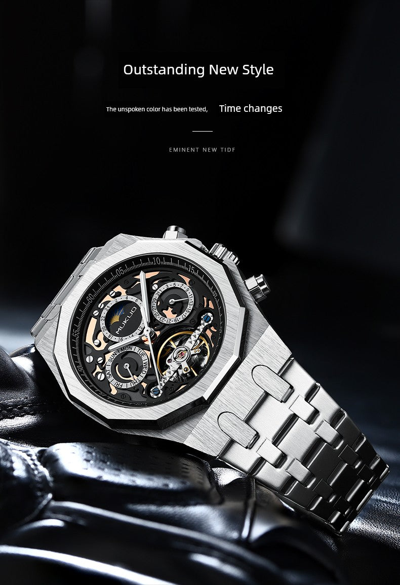 Hollow Personality Black Horse German Automatic Mechanical Watch