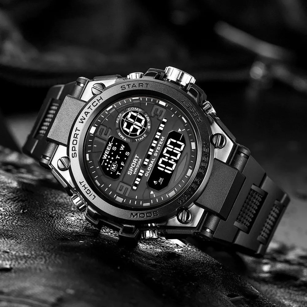 Men's Waterproof Sports Watch Multifunction Electronic Watches Anti Drop and Shock-absorbing Wristwatches