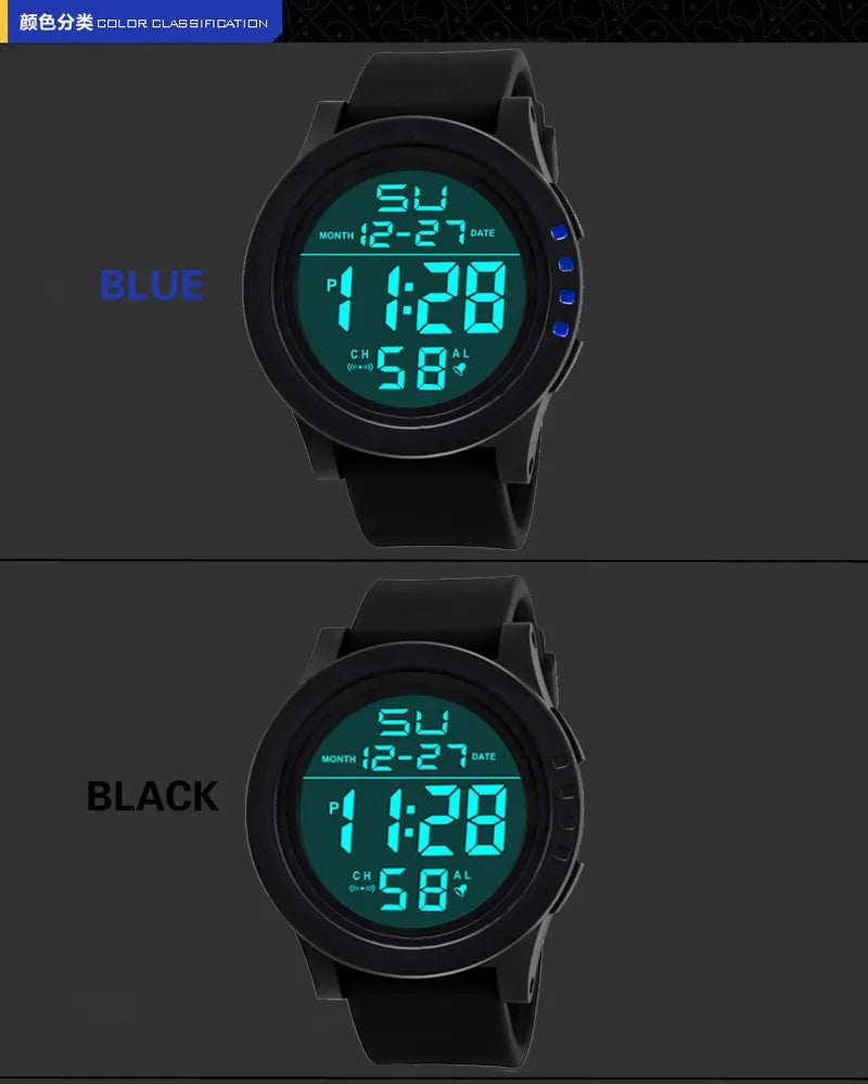YIKAZE Men's Digital Watches Waterproof Outdoor Men Sports Watch Fitness Electronic Watch Military Sports Clock Kids Gifts