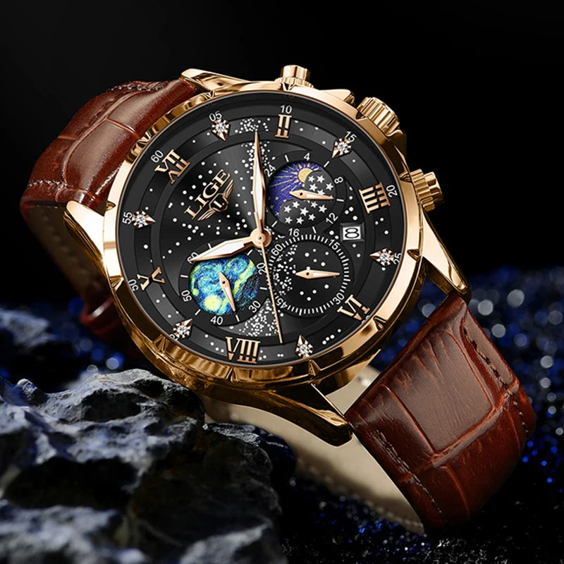 LIGE New Mens Watch Luxury 30M Waterproof Luminous Men Quartz Wristwatches Sport Military Chronograph Man Watch Montres Hommes