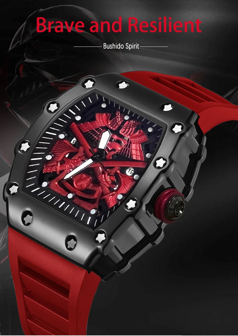 UTHAI Bucket shaped Men Watch Creative Sports Night Light Waterproof Silicone Calendar Male Fashion Quartz Clock Watches
