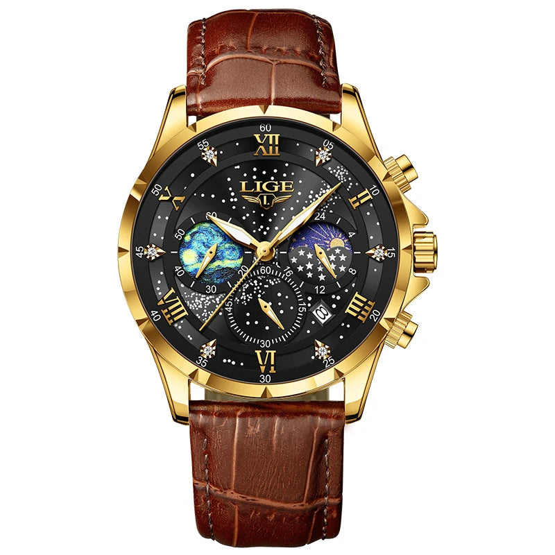 LIGE New Mens Watch Luxury 30M Waterproof Luminous Men Quartz Wristwatches Sport Military Chronograph Man Watch Montres Hommes