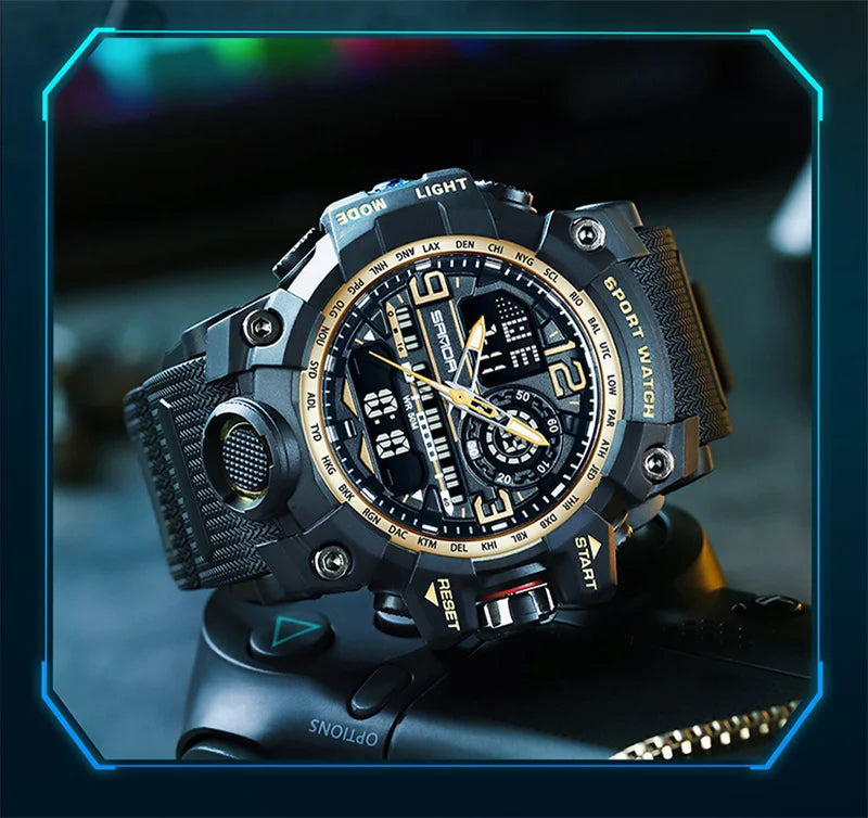 SANDA 3133 2022 G Style New Men's Watches 50M Waterproof Shock Sports Military Quartz Watch For Male Digital Wristwatch Clock