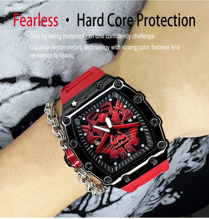 UTHAI Bucket shaped Men Watch Creative Sports Night Light Waterproof Silicone Calendar Male Fashion Quartz Clock Watches