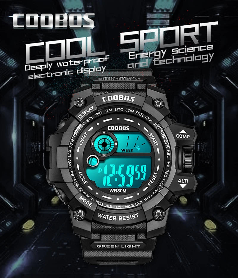Waterproof Sport Men Watches 2024 Luxury Luminous Silicone Strap Military Wristwatch Man Calendar LED Digital Male Watch Hombre