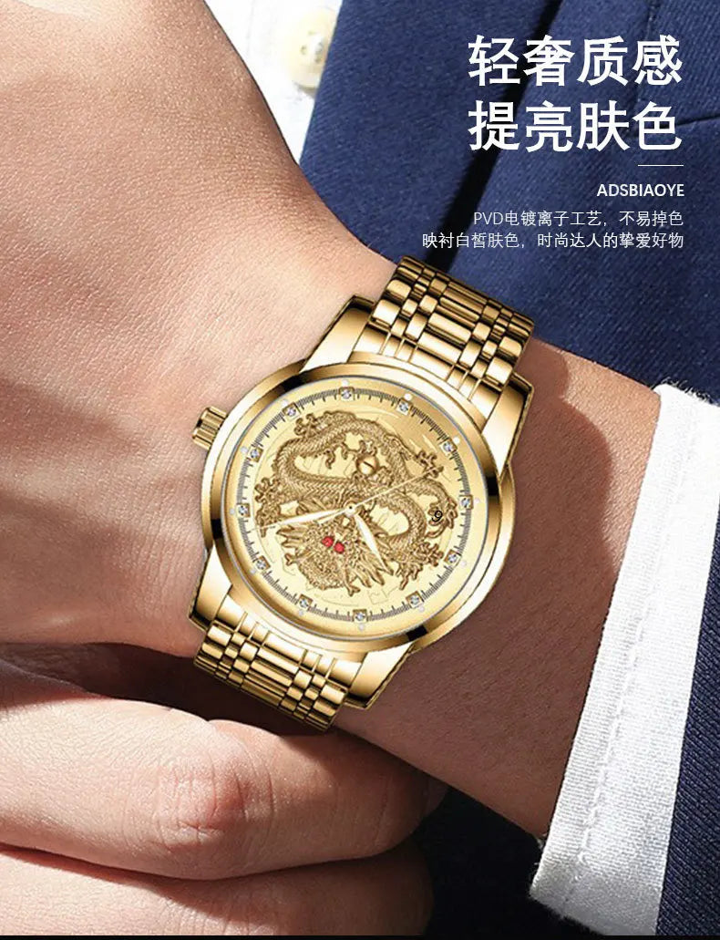 Men Gold Wrist Watches Top Brand Luxury Stainless Steel Band Male Clock 2024 Men Quartz Watch Fashion Dropship relogio masculino