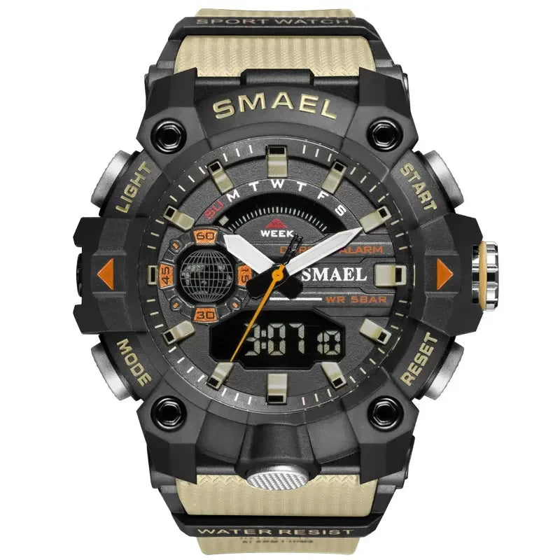 SMAEL 8040 50M Waterproof Wristwatch Stopwatch Alarm LED Light Digital Watches Men's Sports Watch Military Watches Men Watch