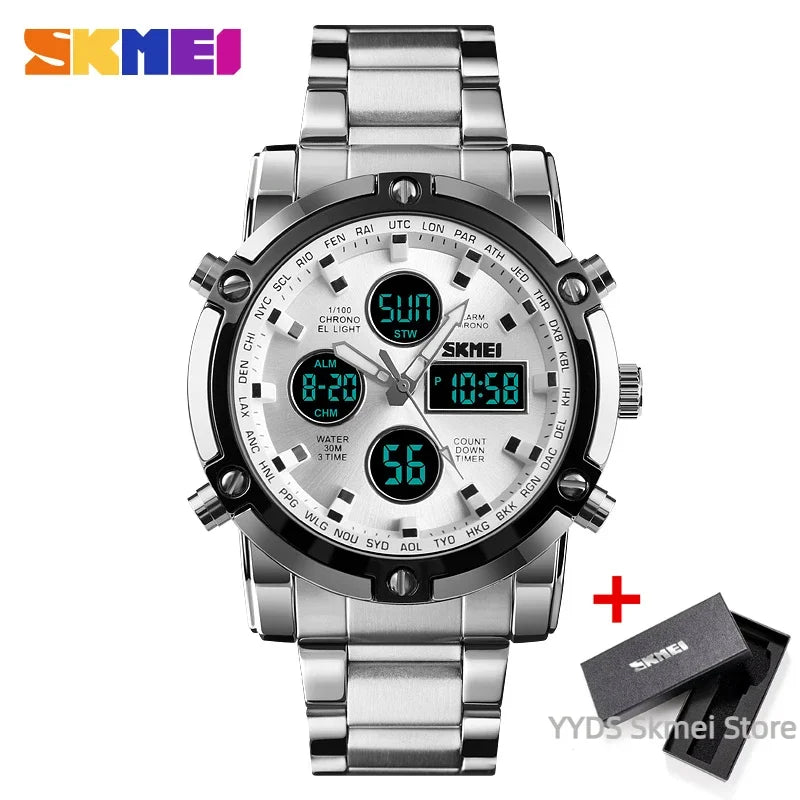 SKMEI 1389 Fashion Luxury Business Mens Watch Waterproof Sport Digital Men's Wristwatch Bracelet Clock Reloj Relogio Masculino
