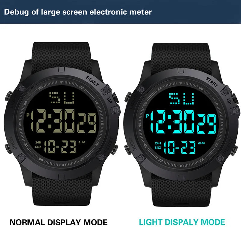 YIKAZE Men's Digital Watches Waterproof Outdoor Men Sports Watch Fitness Electronic Watch Military Sports Clock Kids Gifts