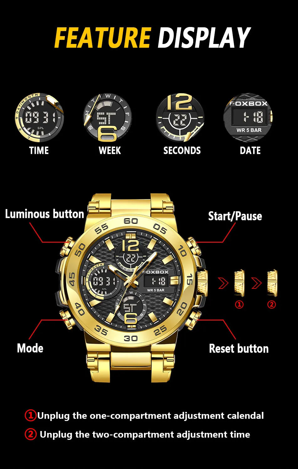 LIGE Luxury Mens Watch Fashion Man Quartz Wristwatch LED Display Luminous Waterproof Watches For Men Calendar Sport Male Clock