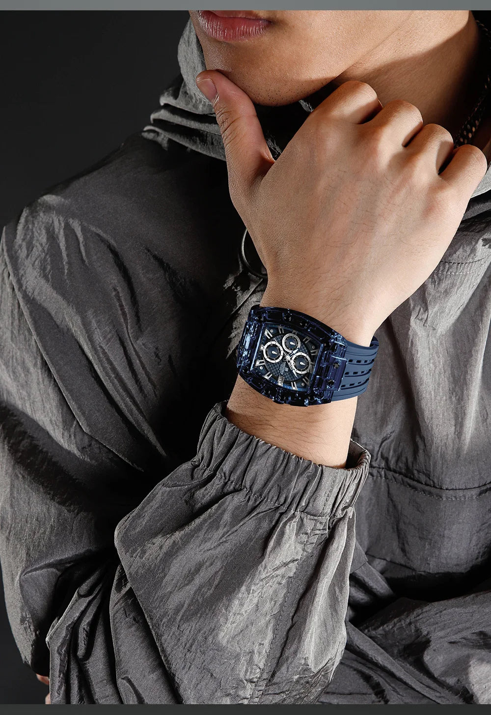 NAVIFORCE Men's Watch High Quality Quartz Fashion Clock Waterproof Silicone Tape Watch for Men Luminous Date Sports Wristwatches