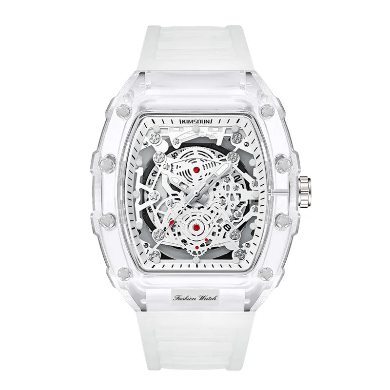 UTHAI Men Watch Sports Personality Wine Barrel Quartz Wristwatch Transparent Waterproof Calendar Male Fashion Clock Watches Gift