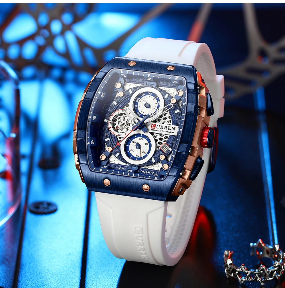 Curren 8442 Men Watch Date Business Stainless Steel Quartz Casual Luxury Fashion 6-Hand Relogio Masculino
