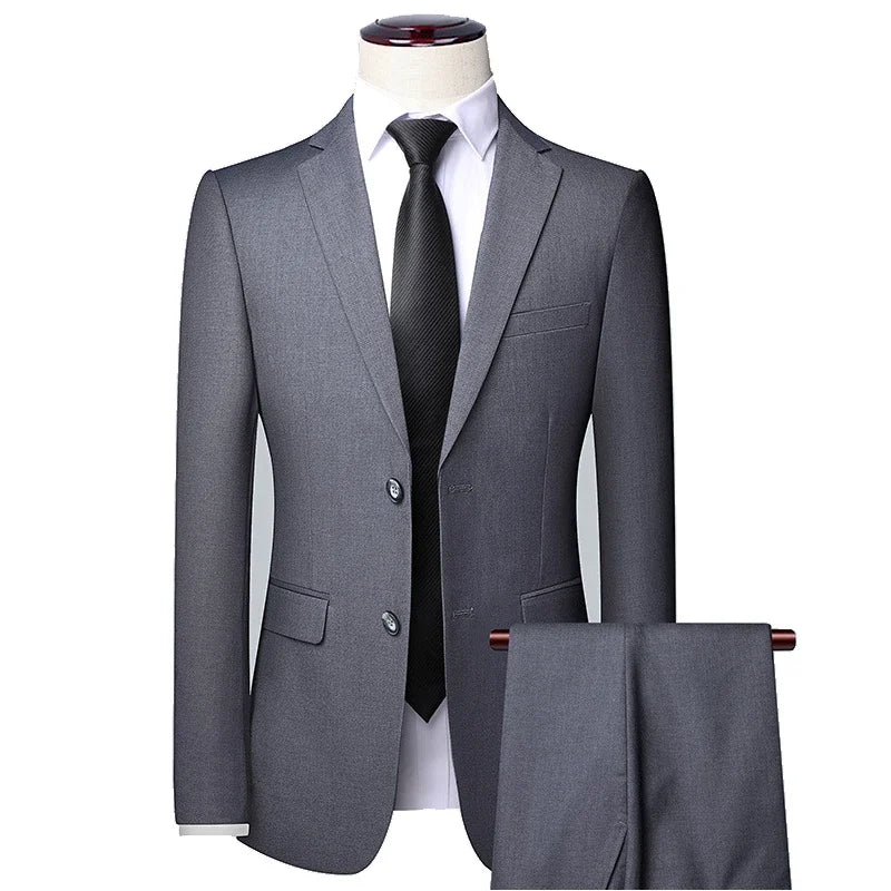 Men Suit Blazers For Wedding 3 Pieces 2 Sets Elegant Luxury Business Vest Pants Coats 2024 Formal Jackets Korean