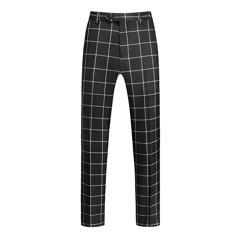(Jacket +Pant+Vest) Luxury Men Groom Wedding Suits High Quality Business Social Prom Party Double Breasted Plaid Dress 3 Piece