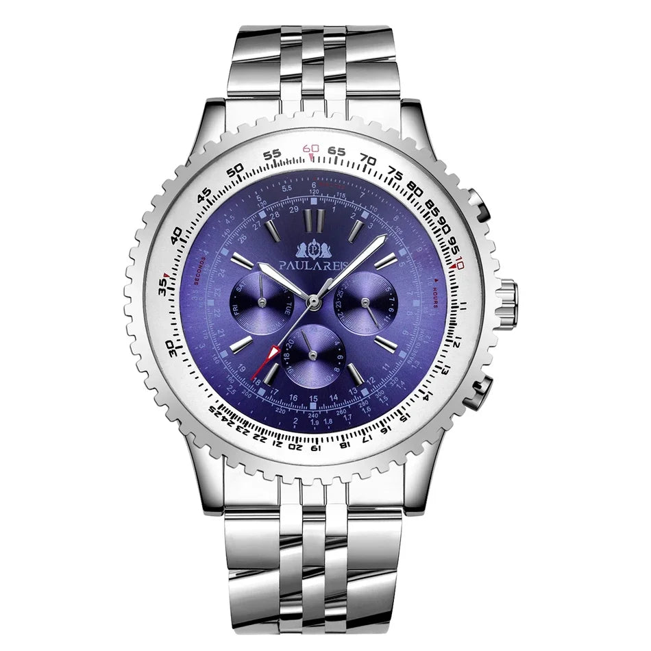Automatic Mens Watch Mechanical Self Wind Movement Stainless Steel Fashion Sports Blue Black Big 50mm Classic Fashion Watches