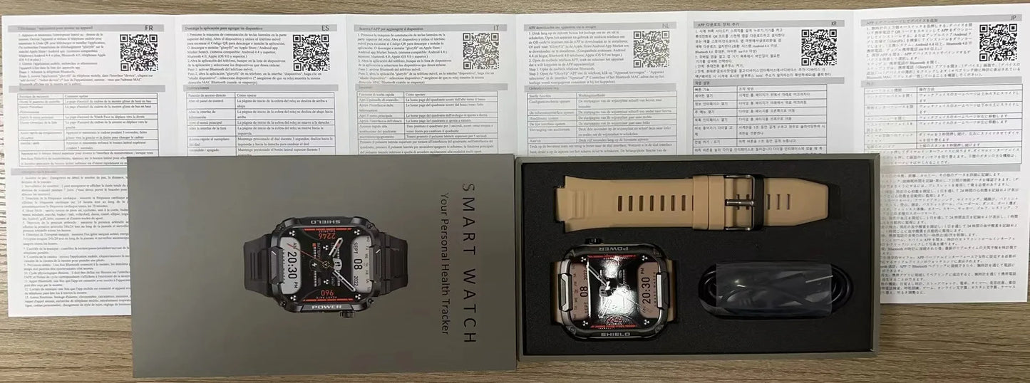 Men Smart Watch Military Healthy Monitor AI Voice Bluetooth Call Fitness Waterproof Sports Smartwatch for IOS Android Phone 2023