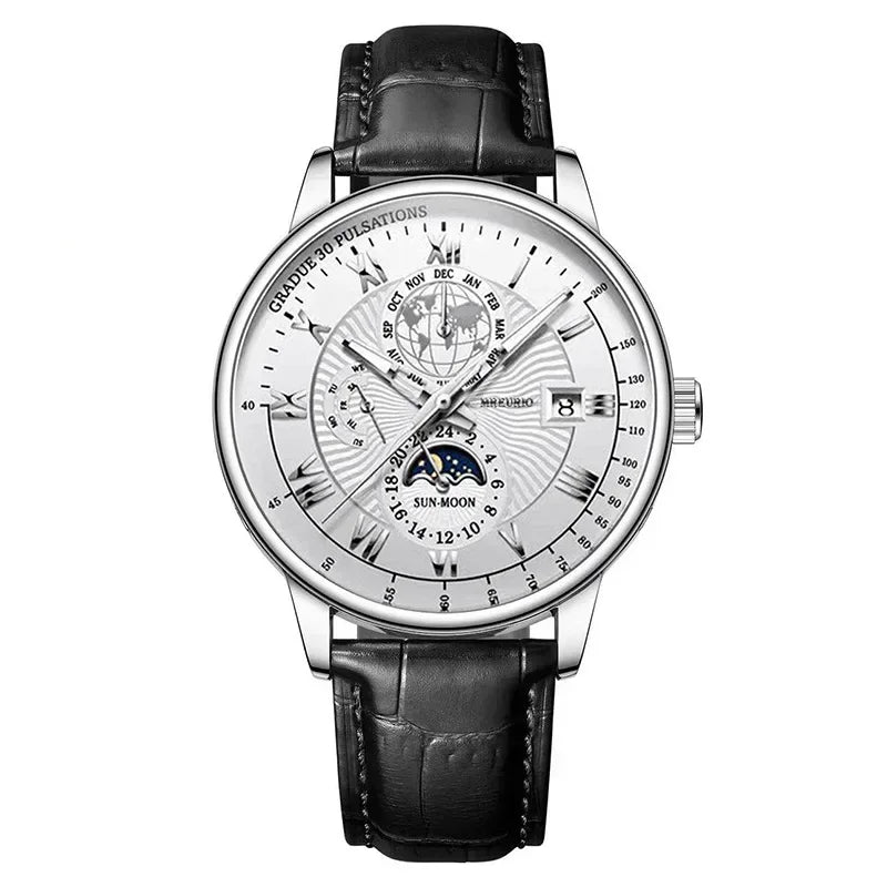Mens Watch 2024 New Fashion Leather Waterproof Luminous Top Brand Luxury Mens Quartz Wristwatch Men Sport Casual Watches Reloj