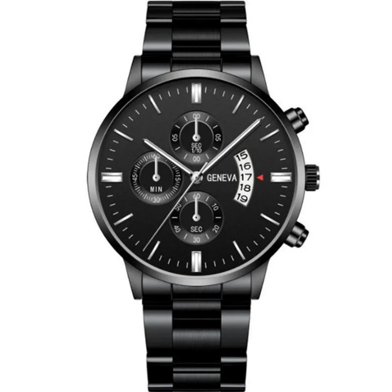Fashion Men Stainless Steel Watch Luxury Calendar Quartz Wrist Watch Mens Business Watches for Man Clock Montre Homme