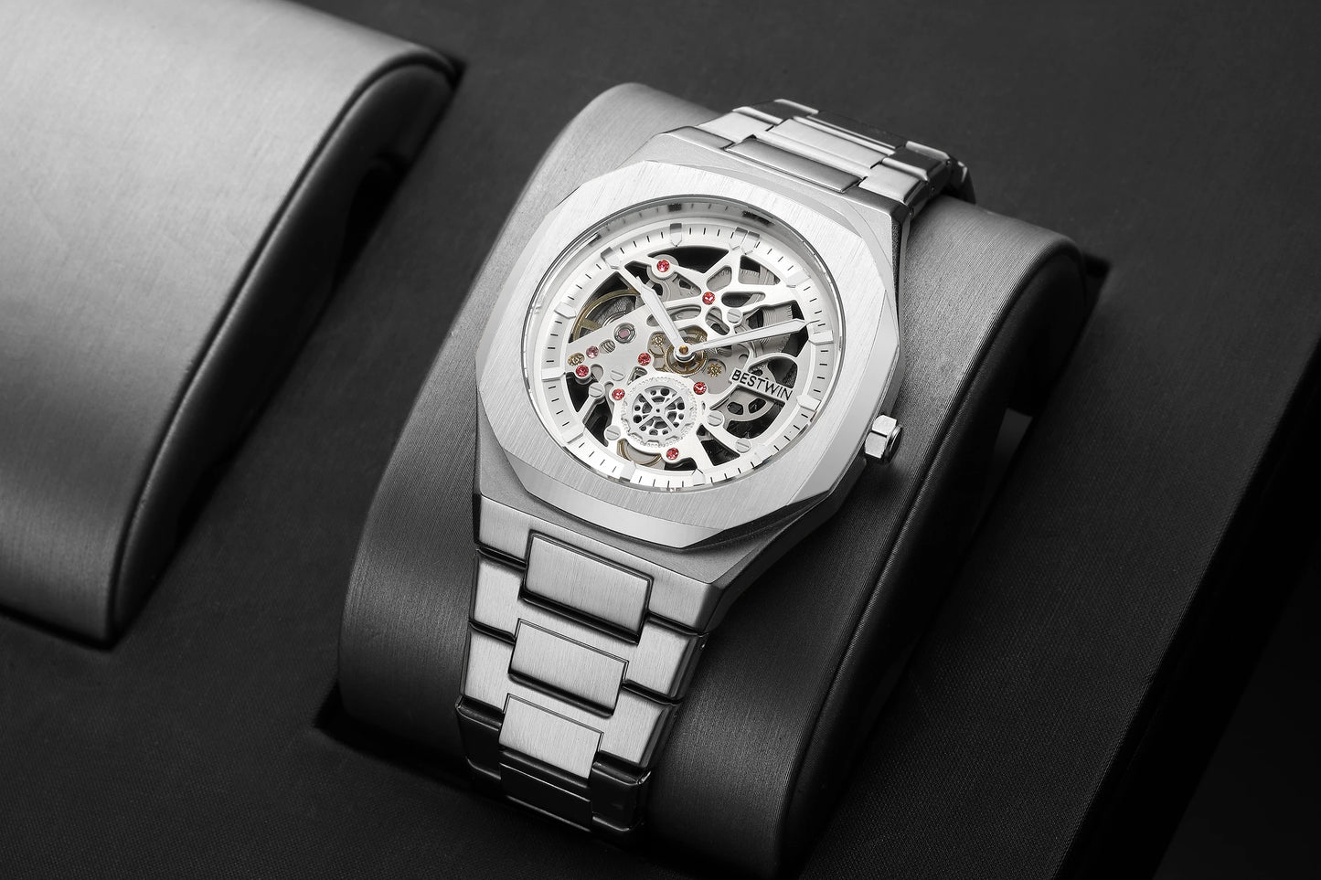 New Octagonal Design Quartz Wristwatches Men Golden Stainless Steel Dress Watch Date/Week Functions Luxury Diver's Clock Man