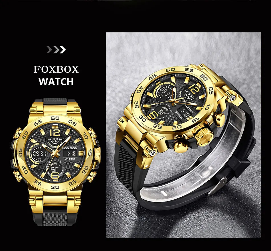 LIGE Luxury Mens Watch Fashion Man Quartz Wristwatch LED Display Luminous Waterproof Watches For Men Calendar Sport Male Clock